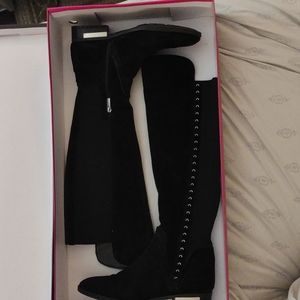 Vince Camuto Pardonal black suede boots(high, over the knee), 9.5 medium